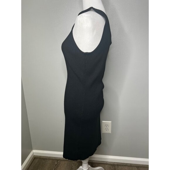 House Of Harlow 1960 Revolve Black Ribbed Knit One Shoulder Mini Dress Medium - Picture 8 of 12